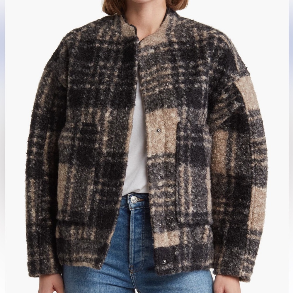 Plaid Wool-Blend Jacket